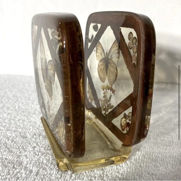 Vintage  Lucite Butterfly Napkin Holder Letter Holder - Picture 5 of 13